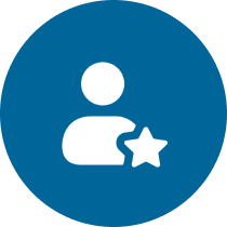 Person icon with a star symbol.